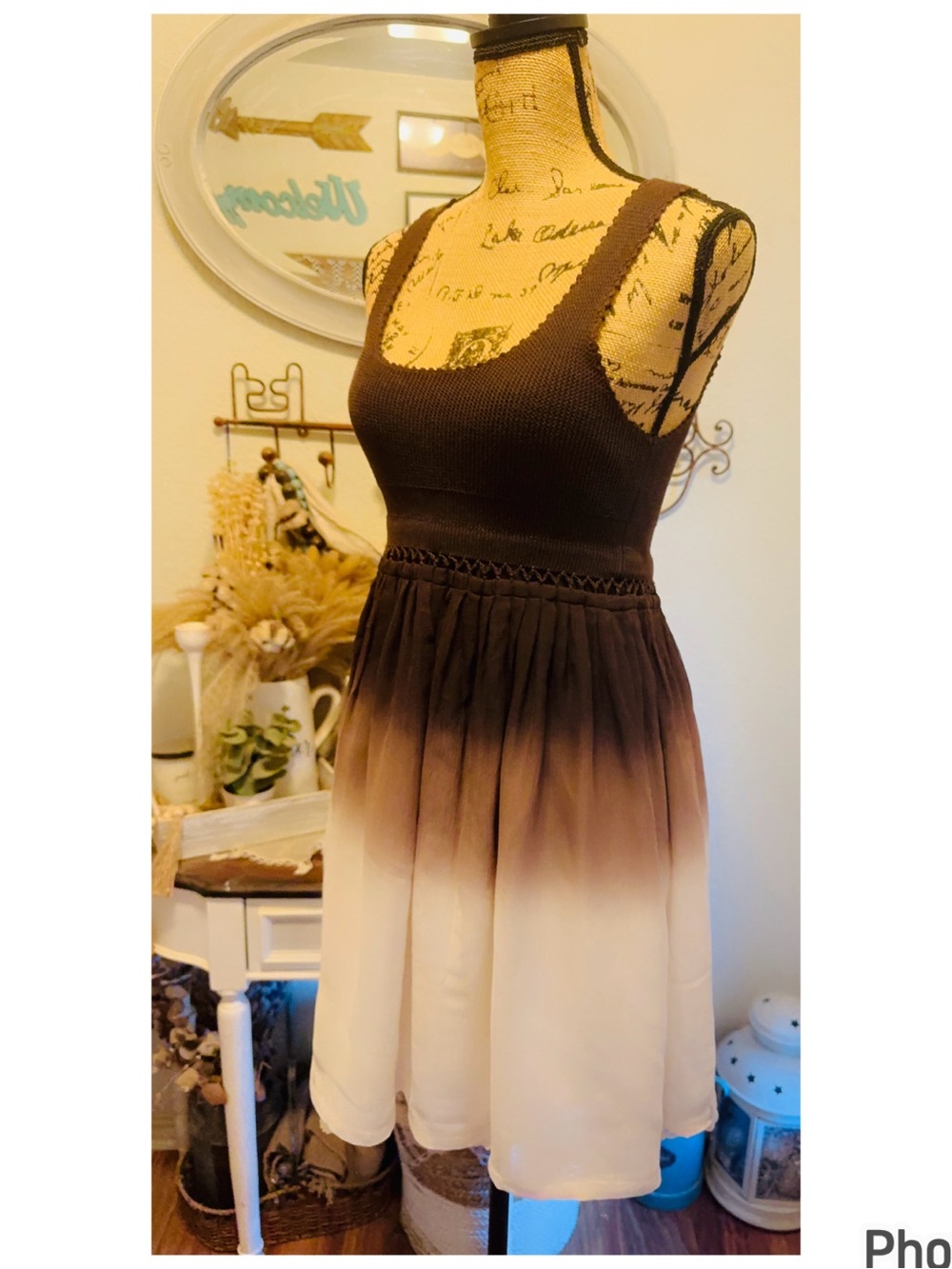 Alice + Olivia Ombre Crochet Details Silk Dress S